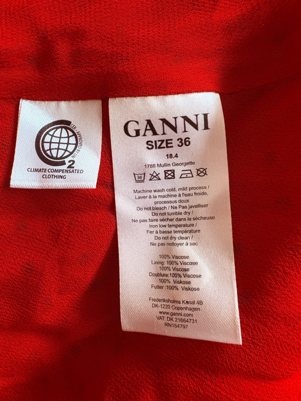 Ganni Wrap Maxi Dress Red Polka Dot Size 36 Small NWT - Picture 9 of 9